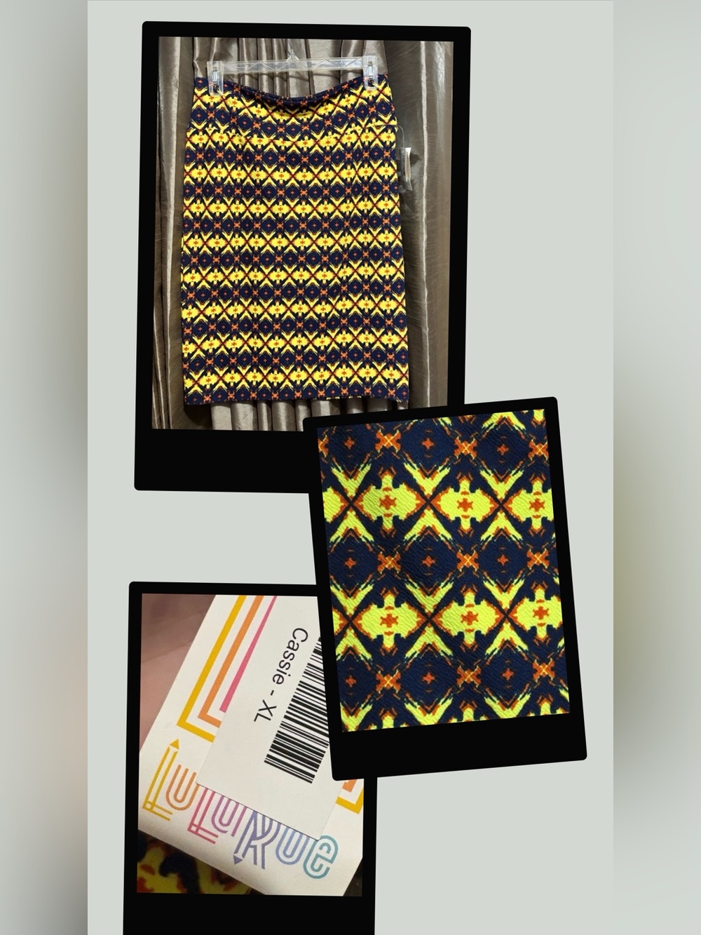 LuLaRoe Yellow and Navy Geometric Pencil Skirt↔️17↕️27 #1994